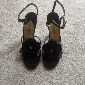 Dolce & Gabbana Black Floral Women's Sandals